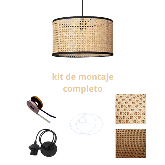  Lamp kit with cane webbing, 100% natural